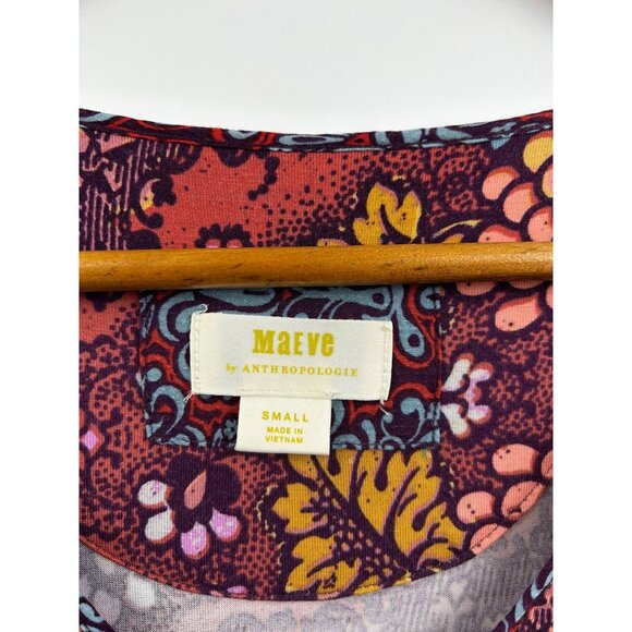 Anthropologie Maeve Boho Cottagecore Floral Handkerchief Hem Tunic Top Sz Small - Picture 4 of 6